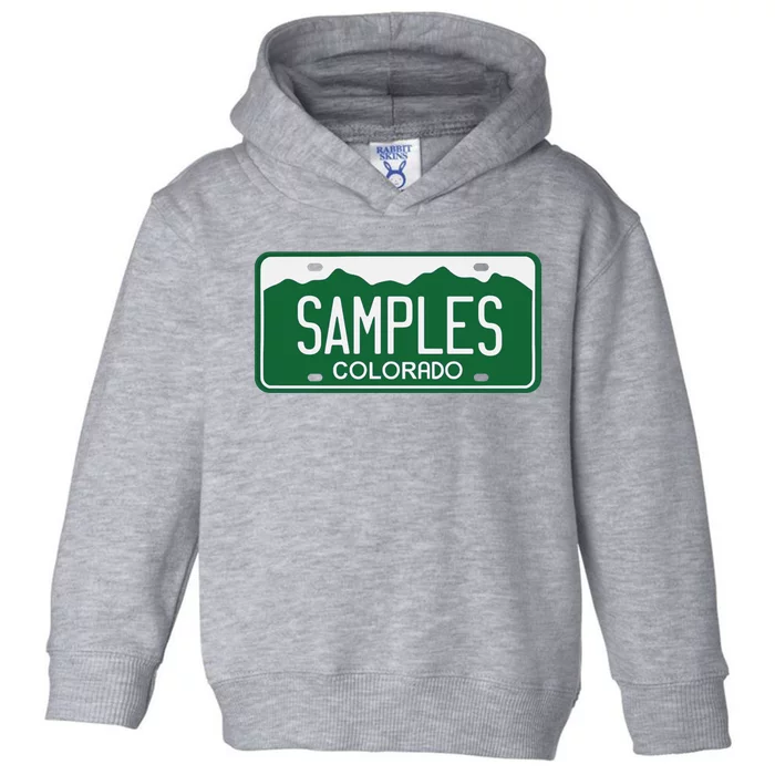 Samples Colorado License Plate Toddler Hoodie