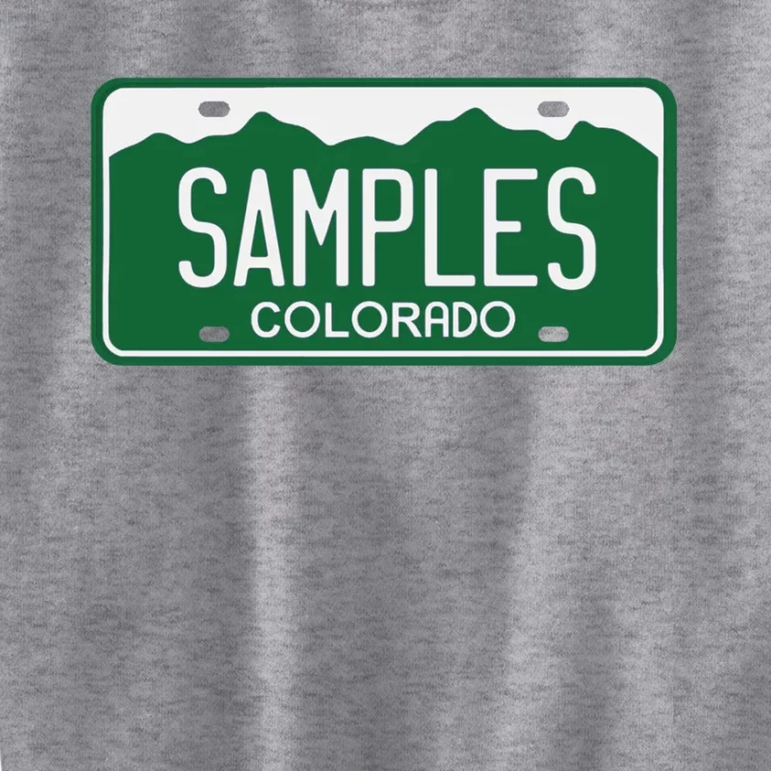 Samples Colorado License Plate Kids Sweatshirt