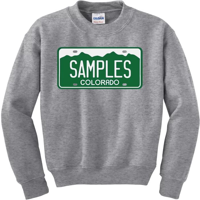 Samples Colorado License Plate Kids Sweatshirt