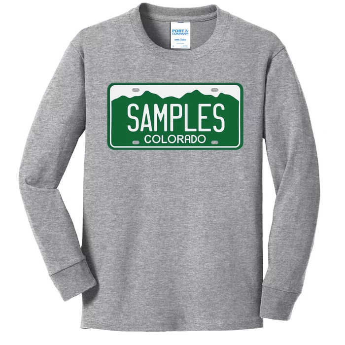 Samples Colorado License Plate Kids Long Sleeve Shirt