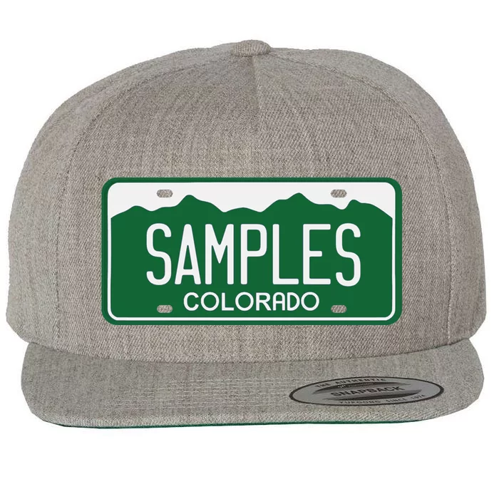 Samples Colorado License Plate Wool Snapback Cap