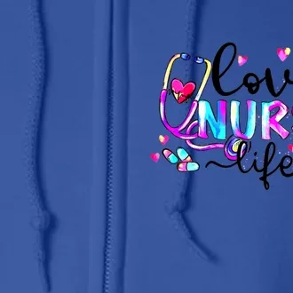 Stethoscope Cute Love Nursing Valentines Nurse Life Gift Full Zip Hoodie