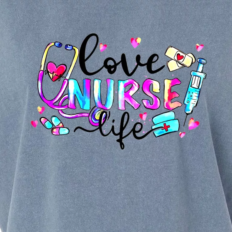 Stethoscope Cute Love Nursing Valentines Nurse Life Gift Garment-Dyed Women's Muscle Tee