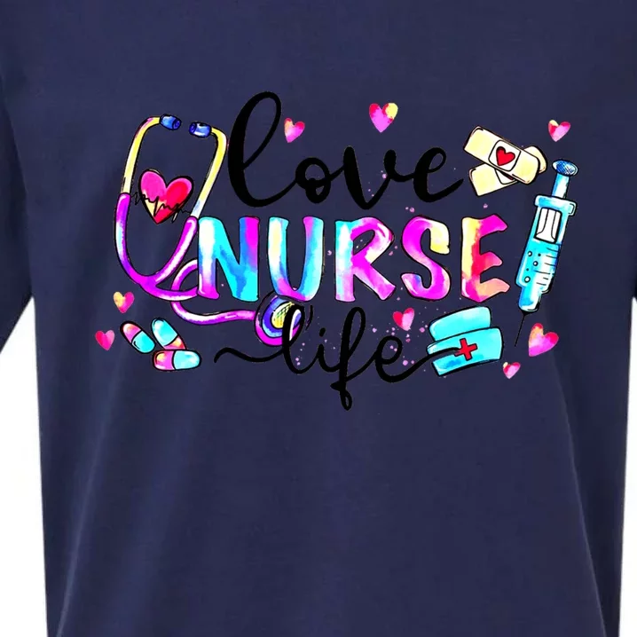 Stethoscope Cute Love Nursing Valentines Nurse Life Gift Sueded Cloud Jersey T-Shirt