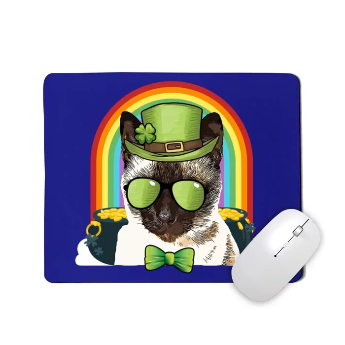 Siamese Cat Leprechaun Funny St Patricks Day Gift Mousepad