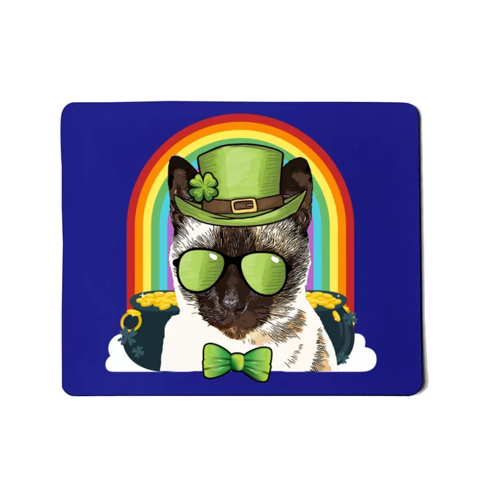 Siamese Cat Leprechaun Funny St Patricks Day Gift Mousepad