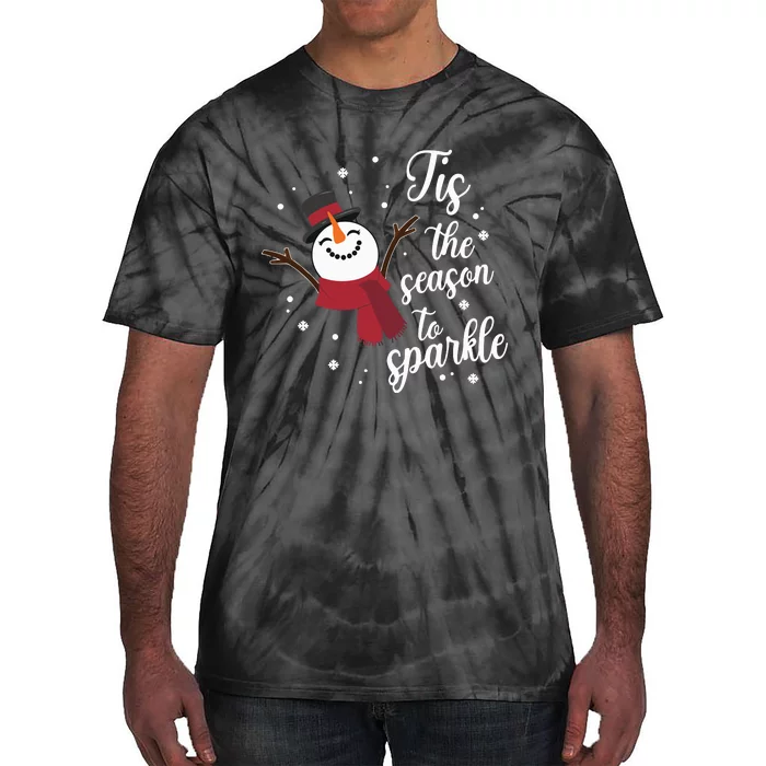 Snowman Christmas Let It Snowman Tie-Dye T-Shirt