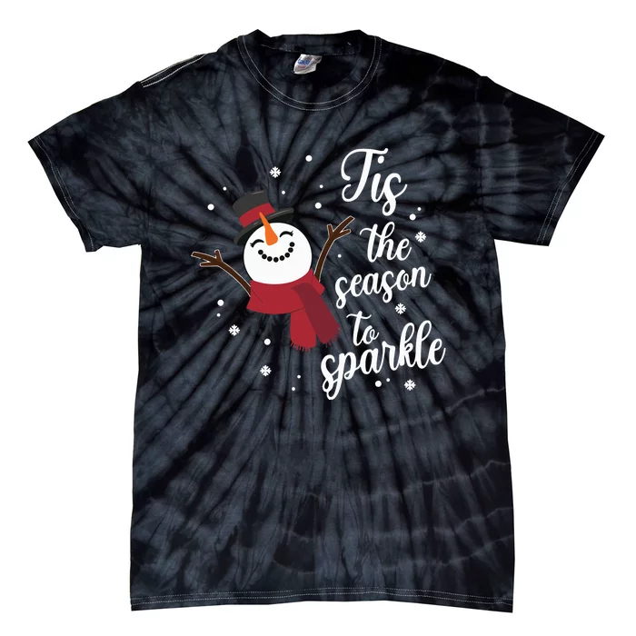 Snowman Christmas Let It Snowman Tie-Dye T-Shirt