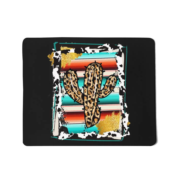 SERAPE CACTUS Leopard Cow Pattern Print Cow Rodeo Mousepad