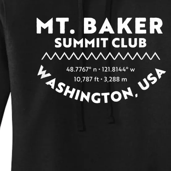 Summit Club Lat Long Elevation Mt. Baker Women's Pullover Hoodie