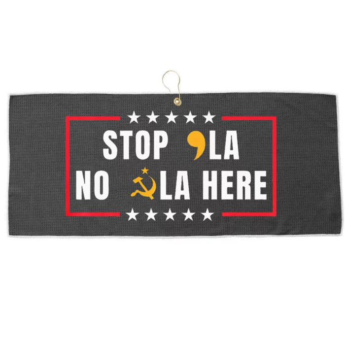 Stop Comma La No Commie La Here 2024 Large Microfiber Waffle Golf Towel