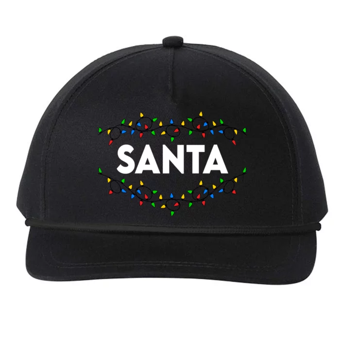 Santa Christmas Lights Funny Matching Couples Christmas Snapback Five-Panel Rope Hat