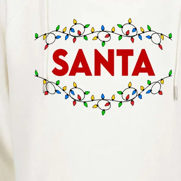 Santa Christmas Lights Funny Matching Couples Christmas Womens Funnel Neck Pullover Hood