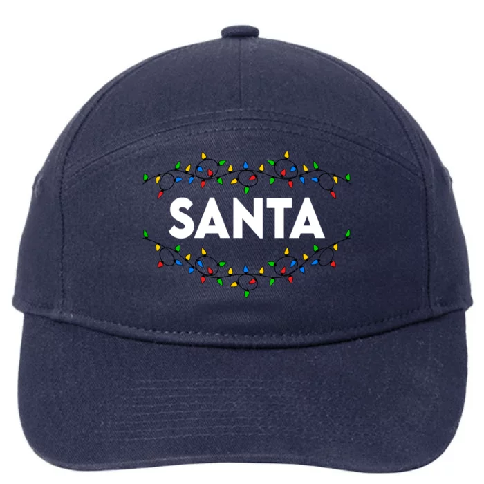 Santa Christmas Lights Funny Matching Couples Christmas 7-Panel Snapback Hat