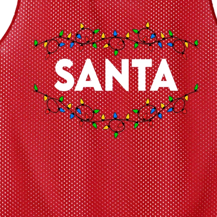 Santa Christmas Lights Funny Matching Couples Christmas Mesh Reversible Basketball Jersey Tank