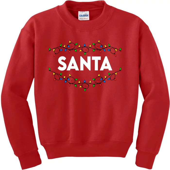 Santa Christmas Lights Funny Matching Couples Christmas Kids Sweatshirt