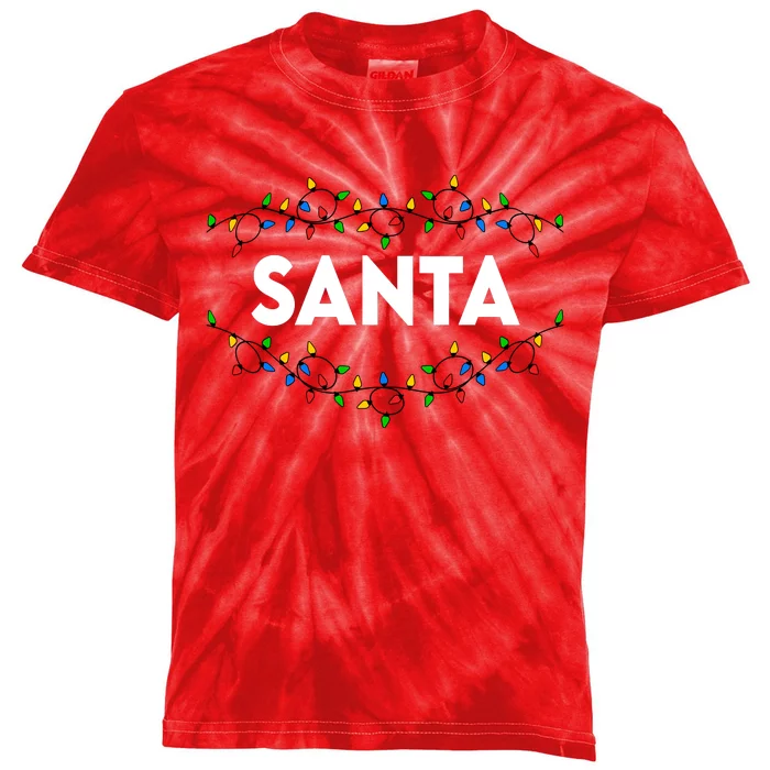 Santa Christmas Lights Funny Matching Couples Christmas Kids Tie-Dye T-Shirt