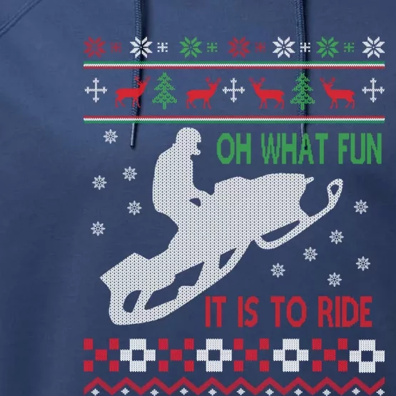 Snowmobile Christmas Meaningful Gift Fun Santa Xmas Gift Performance Fleece Hoodie