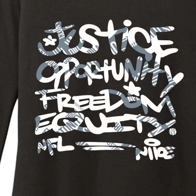 Steelers Coach Mike Tomlin Justice Opportunity Equity Freedom Womens CVC Long Sleeve Shirt