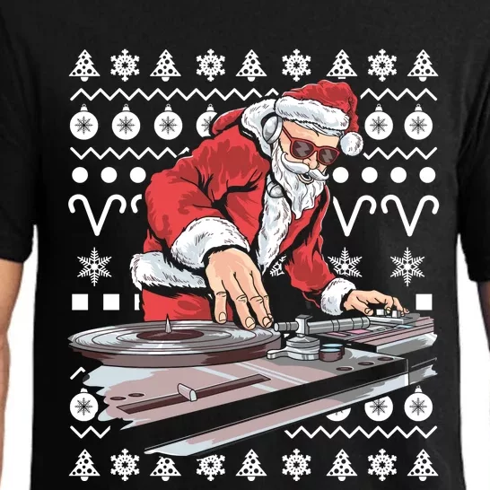 Santa Claus Music Dj Ugly Christmas Cool Gift Pajama Set