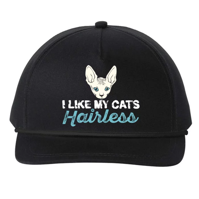 Sphynx Cat Mom Dad Hairless Owner Sphynx Cat Gift Snapback Five-Panel Rope Hat