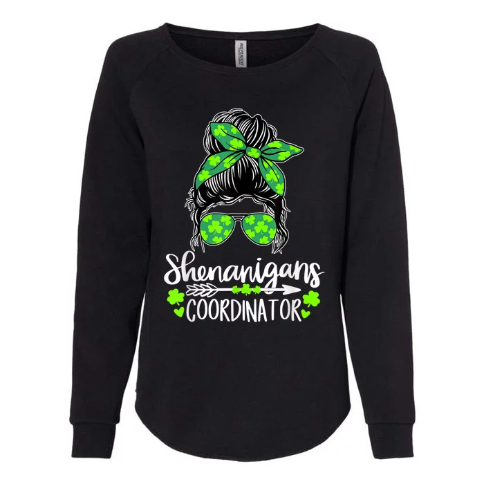 Shenanigans Coordinator Messy Bun St Patricks Day For Women Womens California Wash Sweatshirt