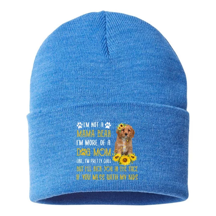 Sunflower Cavapoo Mom Mothers Day Dog Mom Gift Sustainable Knit Beanie