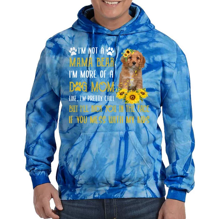 Sunflower Cavapoo Mom Mothers Day Dog Mom Gift Tie Dye Hoodie