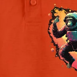 Space Chimp Monkey Astronaut Cosmonaut Cool Graphic Gift Dry Zone Grid Performance Polo