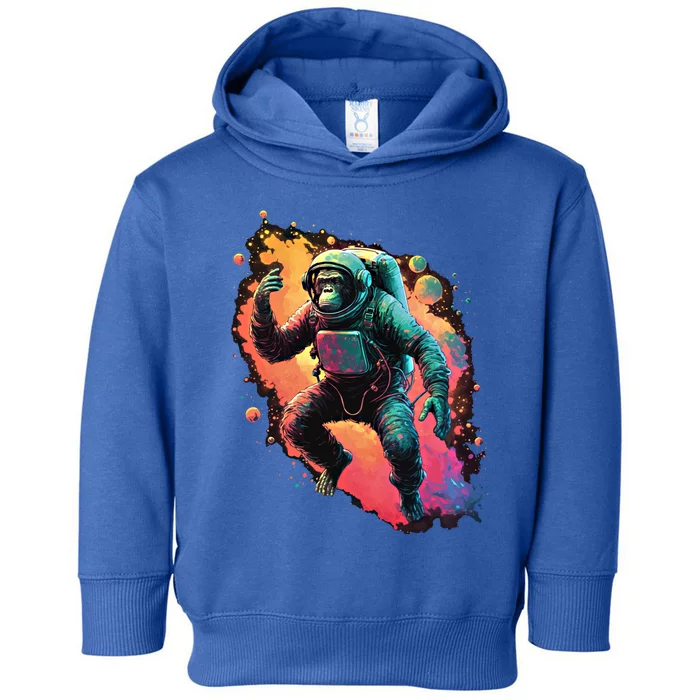 Space Chimp Monkey Astronaut Cosmonaut Cool Graphic Gift Toddler Hoodie