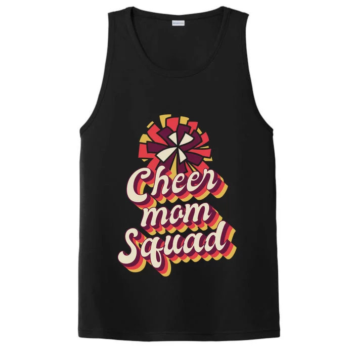 S Cheer Mom Squad Gift Pom Pom Retro Cheerleader Funny Gift Performance Tank