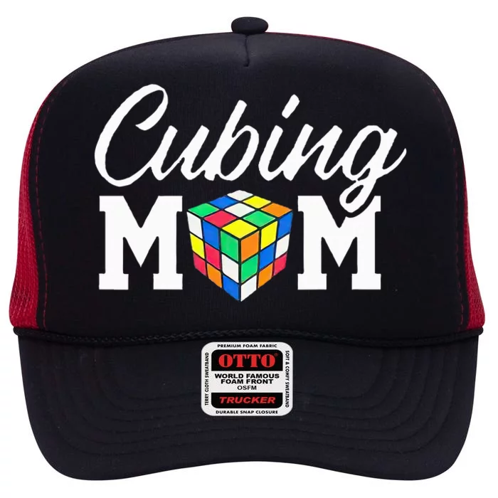 Speed Cube Mom Cuber Puzzle Cubing Mother High Crown Mesh Trucker Hat