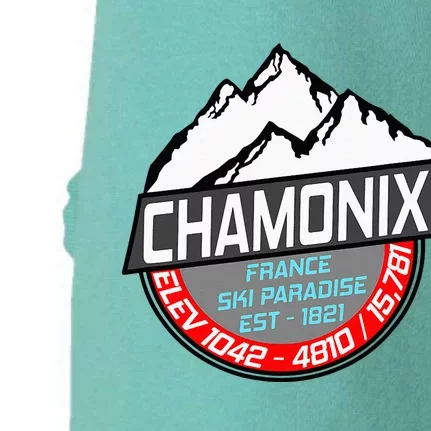 Ski Chamonix Mont Blanc France Skiing Paradise Doggie 3-End Fleece Hoodie