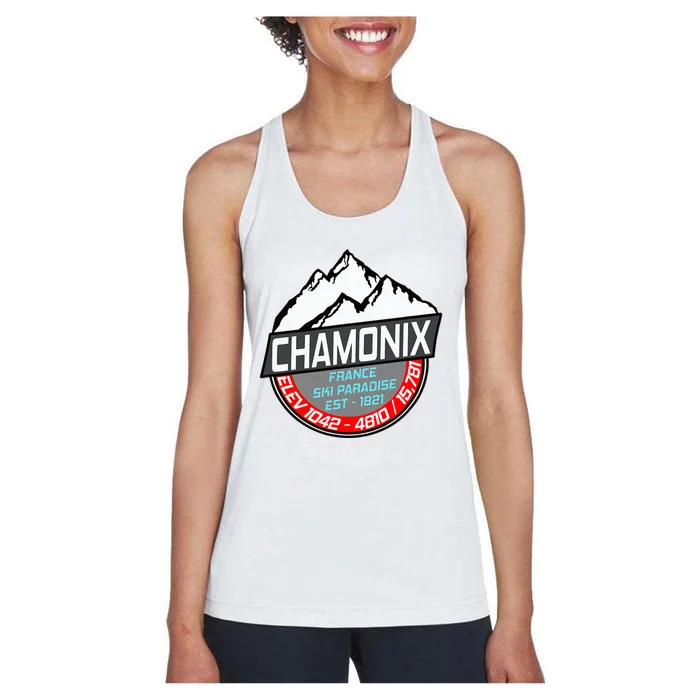 Ski Chamonix Mont Blanc France Skiing Paradise Women's Racerback Tank