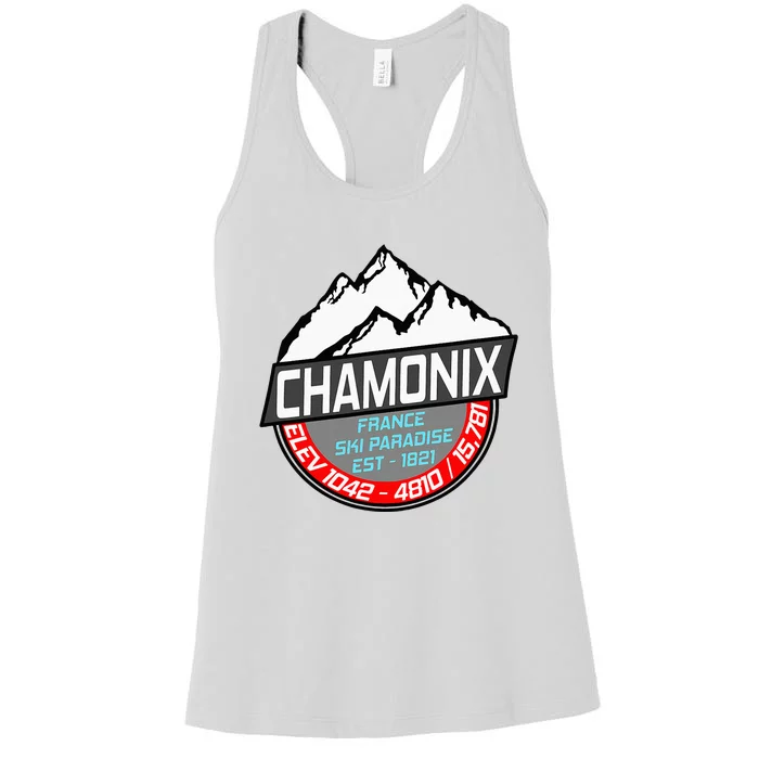 Ski Chamonix Mont Blanc France Skiing Paradise Women's Racerback Tank