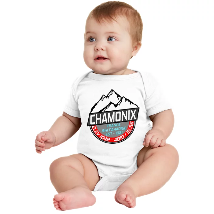 Ski Chamonix Mont Blanc France Skiing Paradise Baby Bodysuit