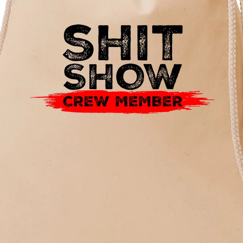 Show Crew Member Funny Text Red Black Drawstring Bag