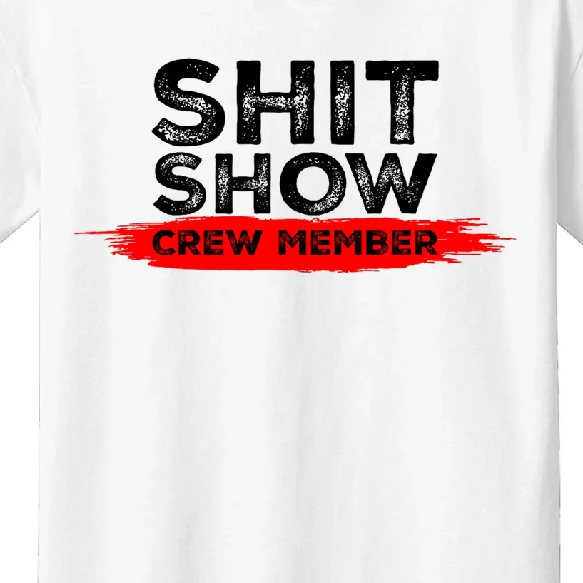 Show Crew Member Funny Text Red Black Kids T-Shirt