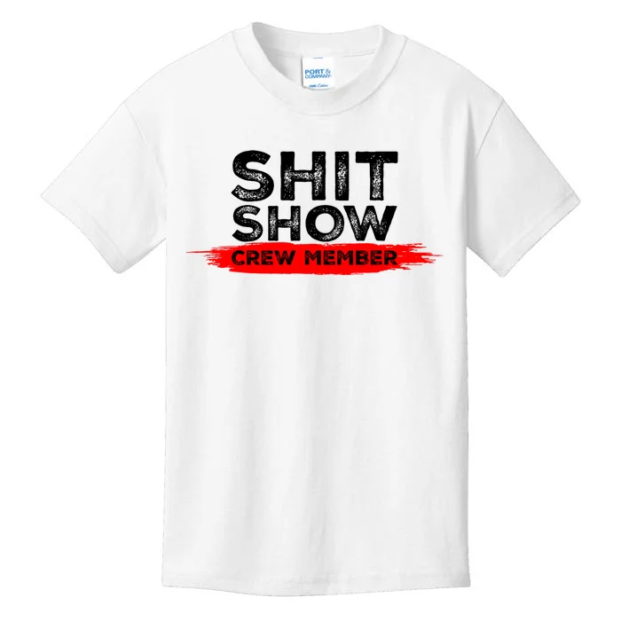 Show Crew Member Funny Text Red Black Kids T-Shirt