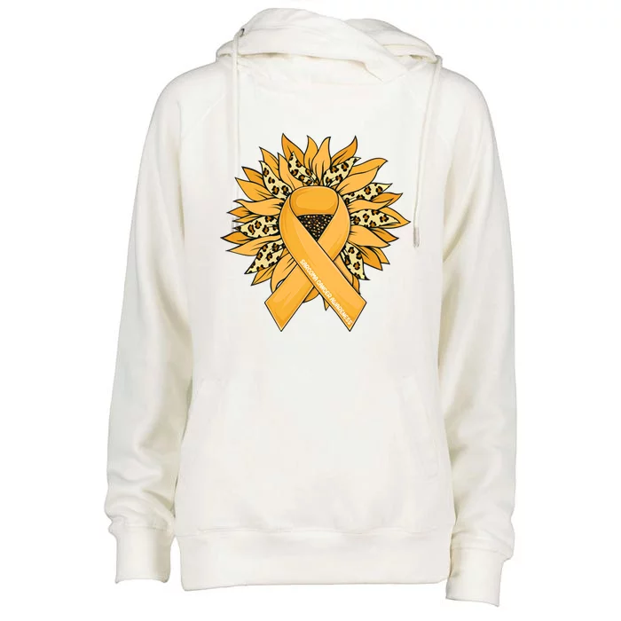 Sarcoma Cancer Meaningful Gift Sunflower Sarcoma Cancer Awareness Gift Womens Funnel Neck Pullover Hood