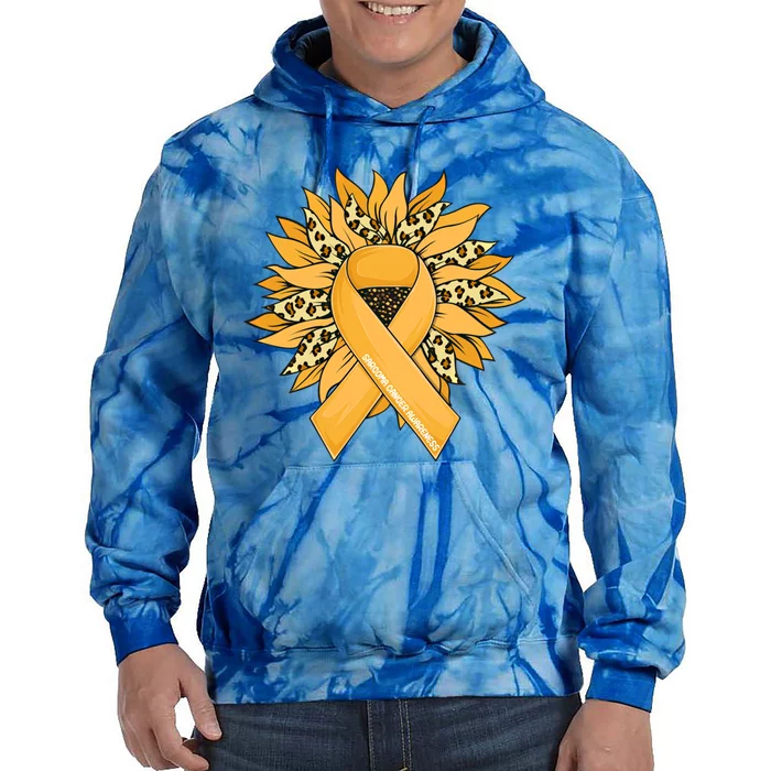 Sarcoma Cancer Meaningful Gift Sunflower Sarcoma Cancer Awareness Gift Tie Dye Hoodie