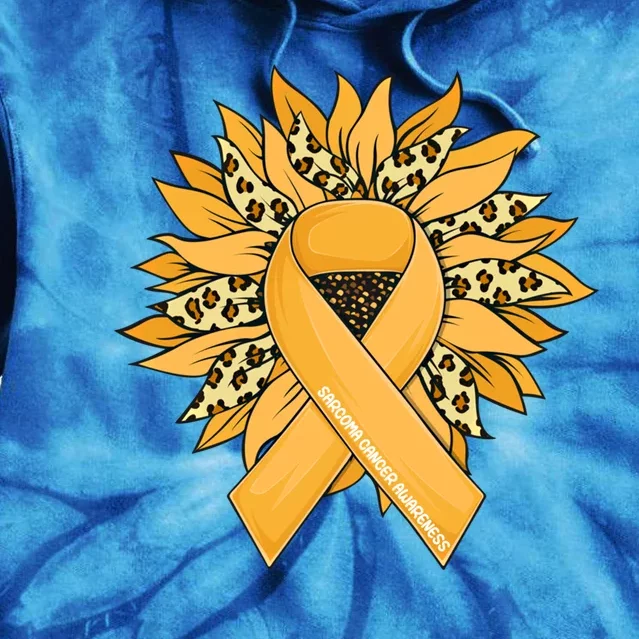 Sarcoma Cancer Meaningful Gift Sunflower Sarcoma Cancer Awareness Gift Tie Dye Hoodie