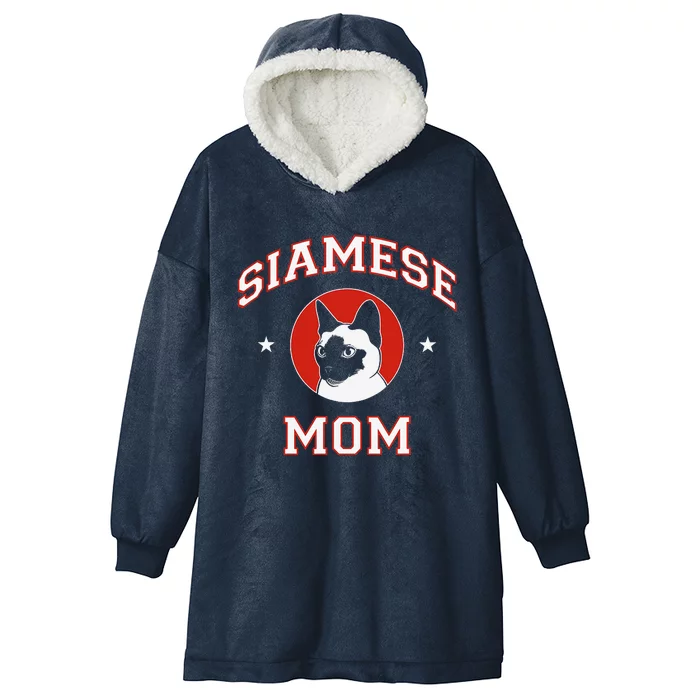 Siamese Cat Mom Hooded Wearable Blanket