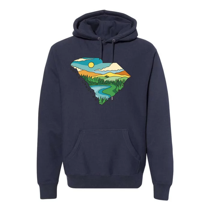 South Carolina Map Premium Hoodie