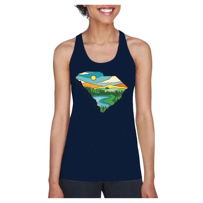 South Carolina Map Women's Racerback Tank