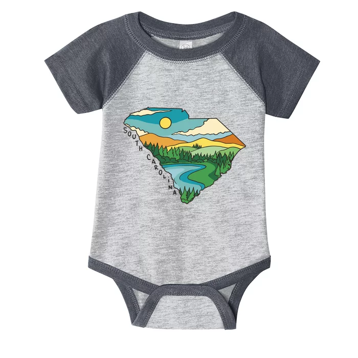 South Carolina Map Infant Baby Jersey Bodysuit