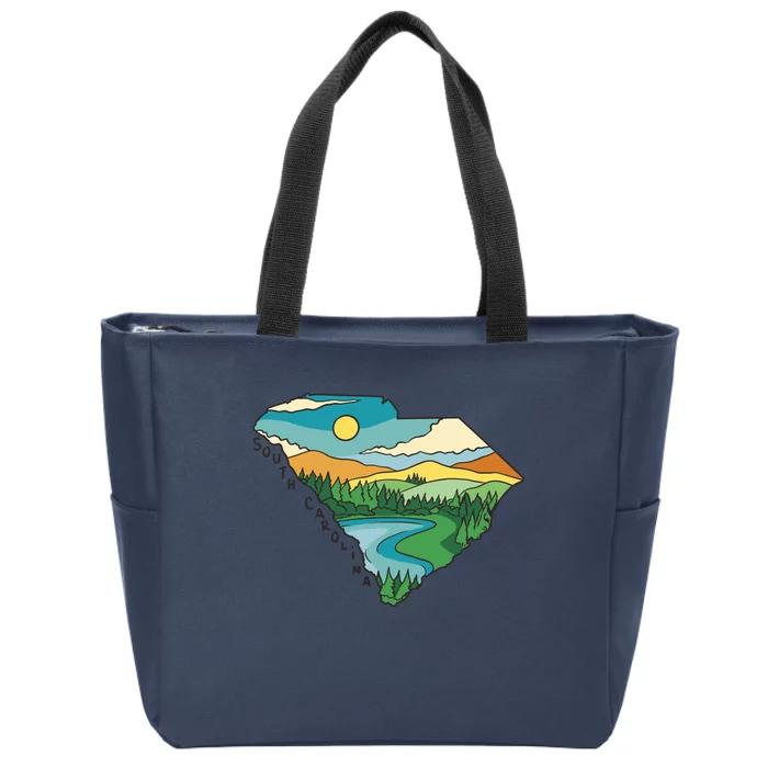 South Carolina Map Zip Tote Bag