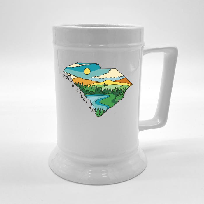 South Carolina Map Front & Back Beer Stein