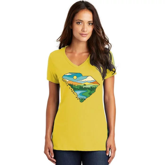 South Carolina Map Women's V-Neck T-Shirt