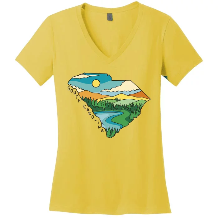 South Carolina Map Women's V-Neck T-Shirt